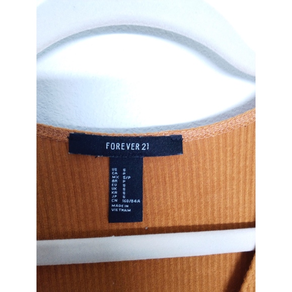 Forever 21 Mustard Yellow V-neck Mini Dress - Picture 4 of 6